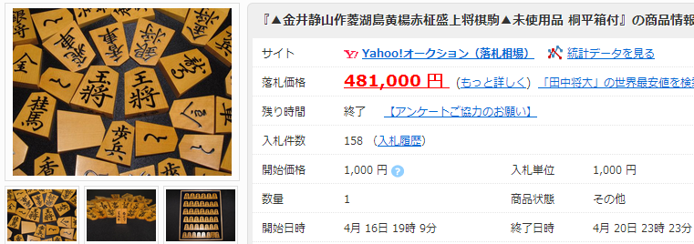 ▲金井静山作菱湖島黄楊赤柾盛上将棋駒▲未使用品 桐平箱付の価格比較｜ヤフオク（ヤフーオークション）落札相場  オークファン（aucfan.com）
