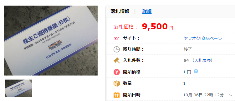 セントラルスポーツ 株主優待券 ６枚セットaの価格比較｜フィットネスクラブの｜ヤフオク（ヤフーオークション）落札相場  オークファン（aucfan.com）