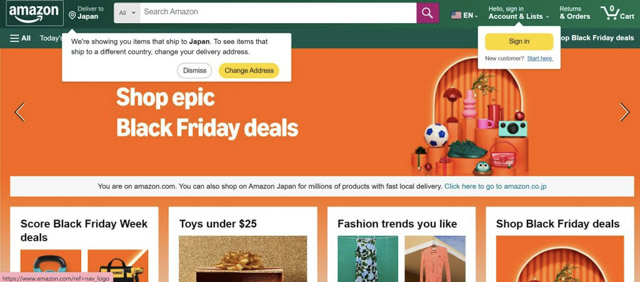 アメリカ版アマゾンAmazon.com